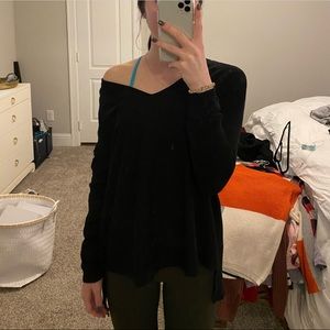Black off the shoulder sweater.
